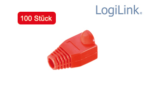 LogiLink Knickschutzhülle für RJ45-Stecker, rot, 100 Stück