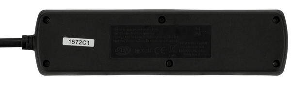 REV Steckdosenleiste, 3-fach, mit Durchschleifsteckdose, schwarz - Produktbild 4