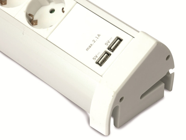 Steckdosenleiste mit USB-Ladeports GT-SL-USB, 4-fach, B-Ware, weiß - Produktbild 4