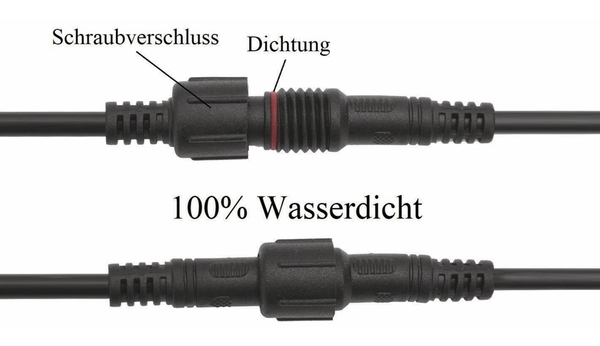 Wasserdichtes Steckverbindungsset, Stecker/Kupplung, 1 m, 3-polig - Produktbild 3