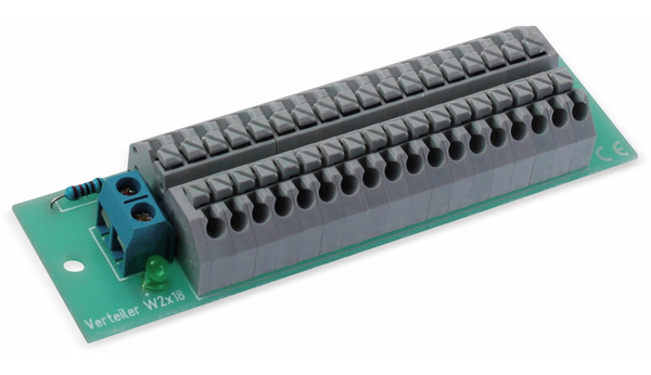 Stromverteiler 2x 18-polig, W2x18, mit Steckklemmen und Kontrollleuchten - Produktbild 2