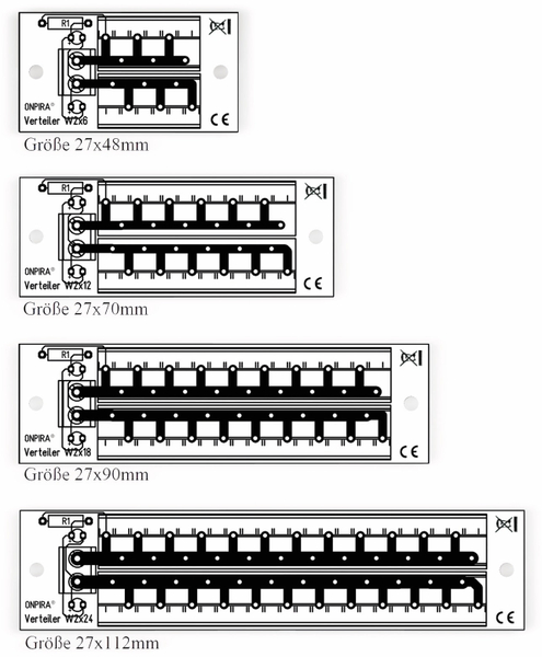 Stromverteiler 2x 24-polig, W2x24, mit Steckklemmen und Kontrollleuchten - Produktbild 3