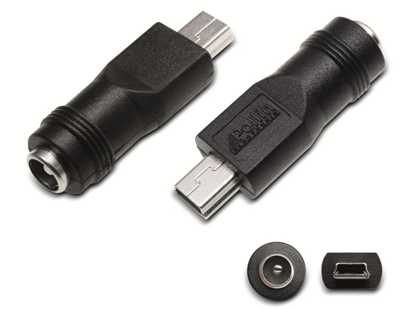 Hohlsteckeradapter, 5,5/2,1 Hohlkupplung auf Mini-USB Stecker - Produktbild 3