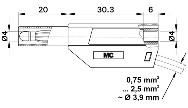 STÄUBLI SLS425-SE/N Sicherheitsstecker 4mm schwarz - Produktbild 2