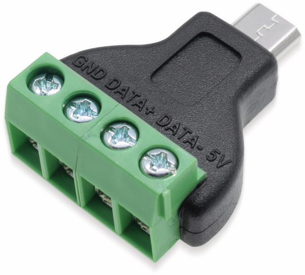 Steckverbinder, Micro-USB, Schraubanschl, Stecker - Produktbild 2