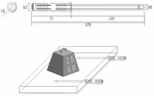 Regalbodenträger, Tablarträger, M10x100 mm - Produktbild 2
