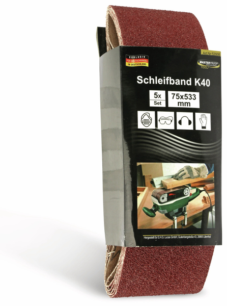 Schleifpapier für Bandschleifer, 5 Stück, K40 - Produktbild 2