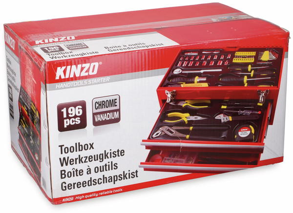 Kinzo Werkzeugkiste Metall, 192-teilig, rot - Produktbild 6