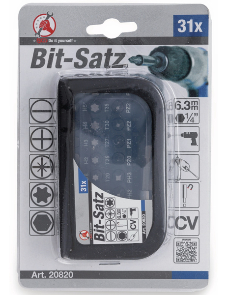 BGS TECHNIC Bitsatz 20820, Außensechskant 6,3 mm, 1/4&quot;, 31-teilig - Produktbild 4
