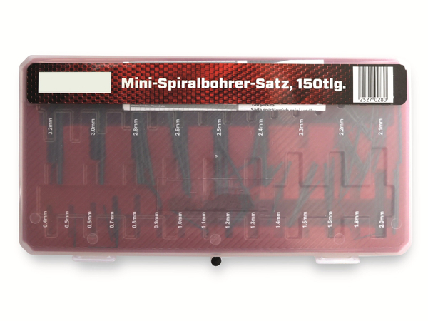 Mini-Spiralbohrer-Satz, TE0105G, 150tlg.