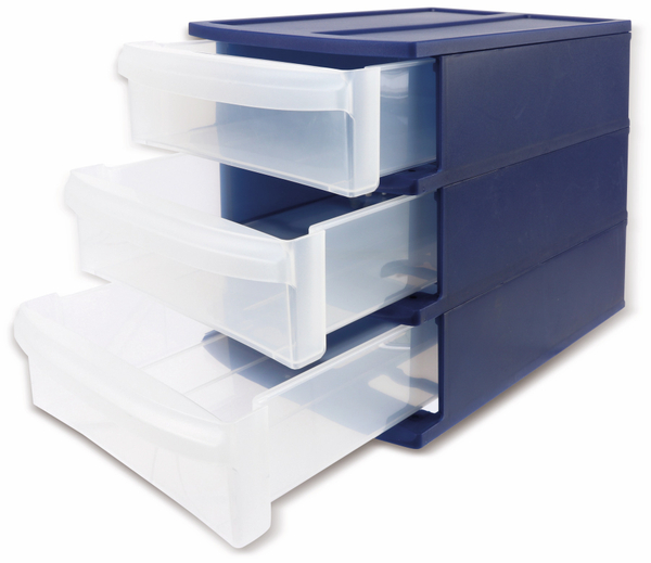 ROTHO SYSTEMIX Tower S Schubladenbox blau/transparent, 3 Fächer - Produktbild 3
