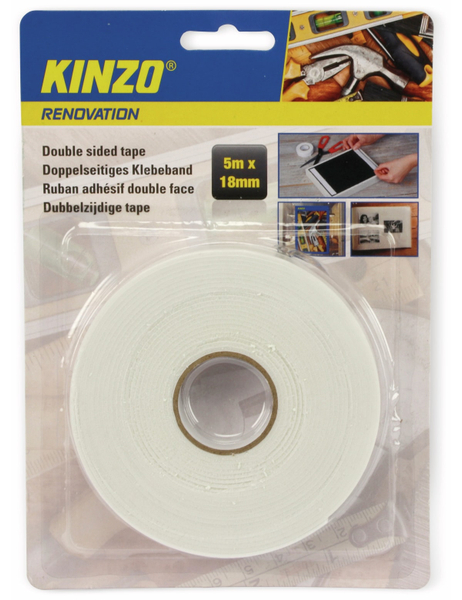 KINZO Doppelseitiges Schaumstoffklebeband, 18x5000 mm - Produktbild 2