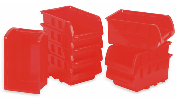 Stapelsichtbox KINZO, 120x100x70 mm, 8 Stück, rot