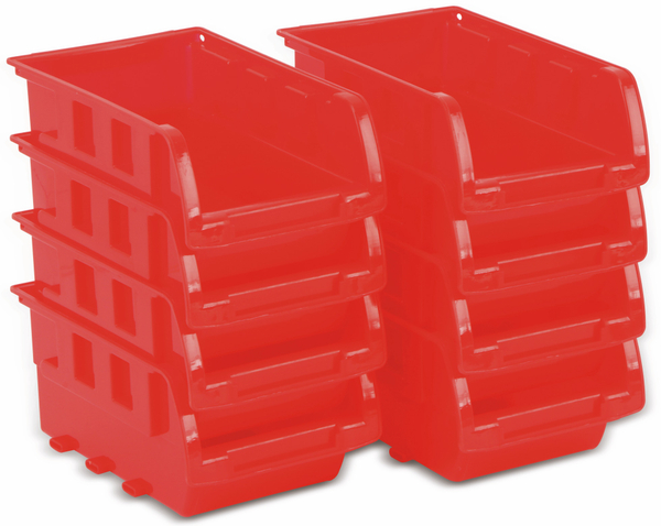 Stapelsichtbox KINZO, 120x100x70 mm, 8 Stück, rot - Produktbild 2