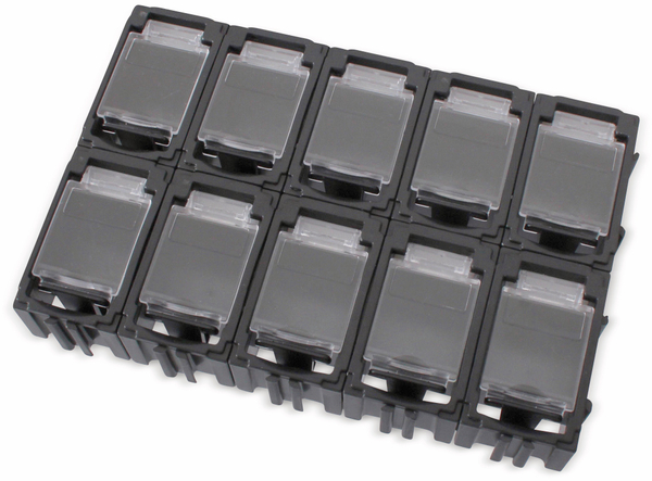 SMD-Container, 45x29,5x22 mm, 10 Stk., schwarz