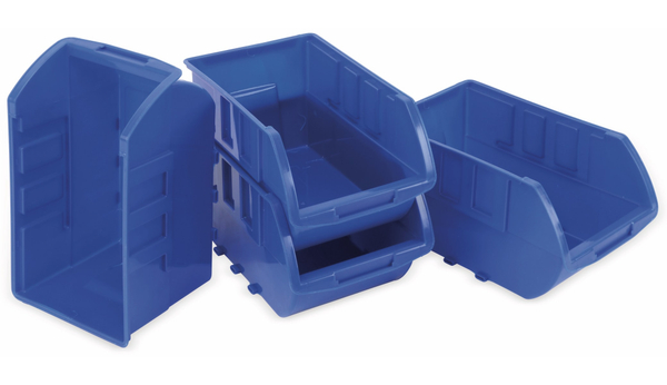 Stapelsichtbox KINZO, 250x150x120 mm, 4 Stück, blau