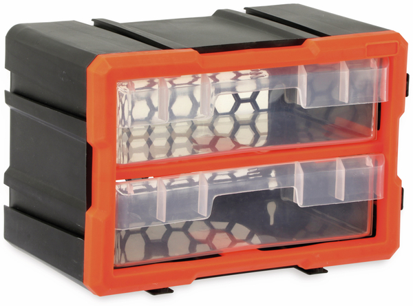 DAYTOOLS Werkzeugbox TW2020, Kunststoff,2-teilig, schwarz/orange
