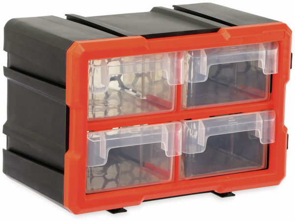DAYTOOLS Werkzeugbox TW2021, Kunststoff,4-teilig, schwarz/orange