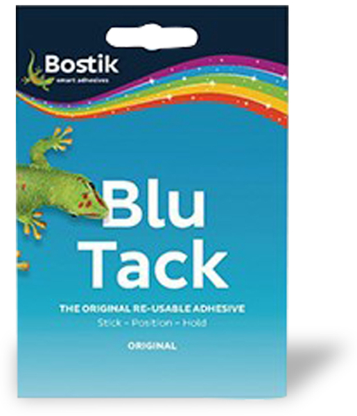 Dauerelastische Klebemasse Blu Tack, farblos, hellblau