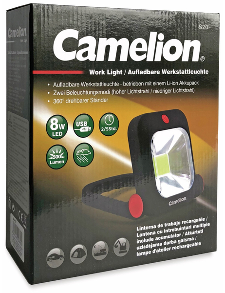Camelion LED-Strahler S20, 8 W, 500 lm, akkubetrieben - Produktbild 2