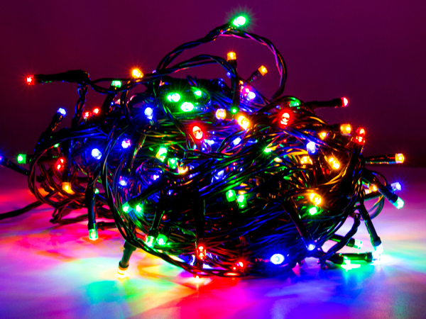 LED-Lichterkette, 40 LEDs, bunt, 230V~, IP44, 8 Funktionen, Memory