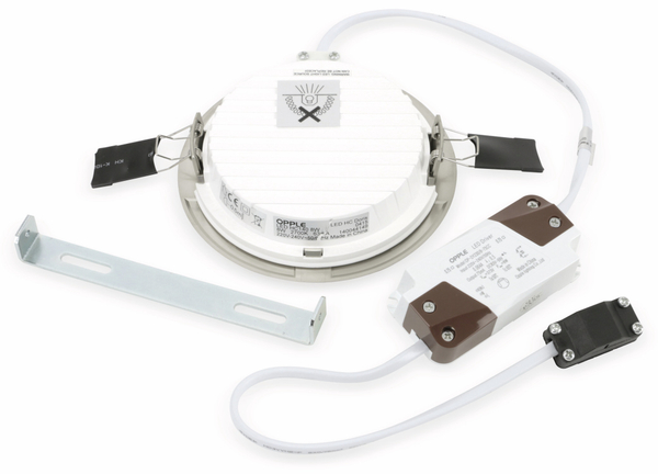 Opple LED-Deckenleuchte Doris, 8 W, 600 lm, 2700 K, Edelstahloptik - Produktbild 4