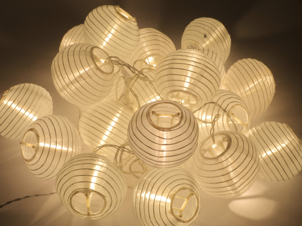 LED-Sommerlichterkette, 0,9W, Lampions, weiß - Produktbild 2