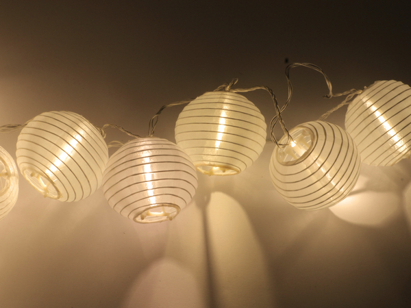 LED-Sommerlichterkette, 0,9W, Lampions, weiß - Produktbild 3
