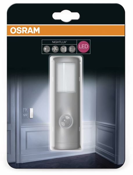 Osram LED-Nachtlicht NIGHTLUX Torch, mit Bewegungssensor, silber - Produktbild 3