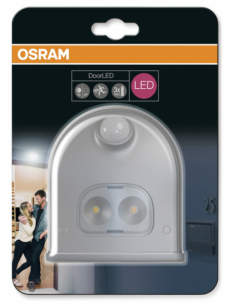Osram LED-Sicherheits- und Nachtlicht DoorLED Down, Bewegungssensor, silber - Produktbild 7