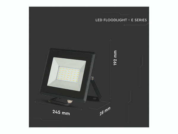 V-TAC LED-Flutlichtstrahler VT-4051 (5959), EEK: F, 50 W, 4250 lm, 4000 K - Produktbild 4