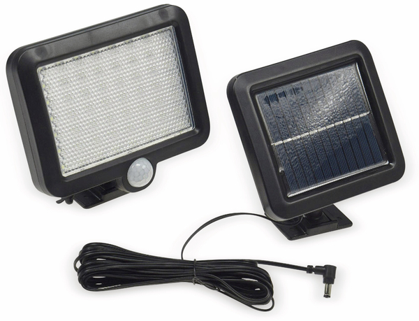 Solar LED-Fluter mit Bewegungsmelder, 5,5 W, 450 lm, 4200 K, schwarz