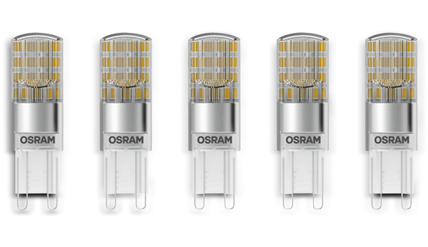 Osram LED-Lampe G9, EEK: A++, 2,6 W, 320 lm, 2700 K, 5 Stück