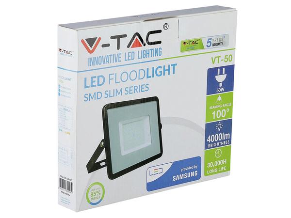 V-TAC LED-Flutlichtstrahler VT-50 (407), EEK: F, 50 W, 4000 lm, 4000 K - Produktbild 3