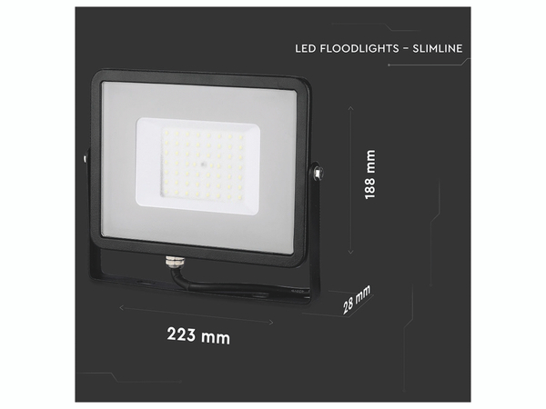 V-TAC LED-Flutlichtstrahler VT-50 (407), EEK: F, 50 W, 4000 lm, 4000 K - Produktbild 4