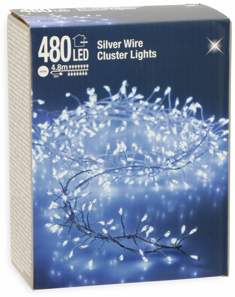 LED-Büschellichterkette Silberdraht, kaltweiß, 480 LEDs, 230V~, IP44, 9,8m - Produktbild 2