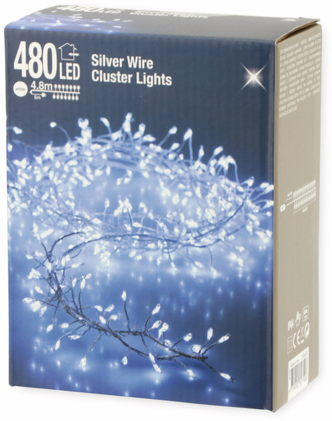 LED-Büschellichterkette Silberdraht, kaltweiß, 480 LEDs, 230V~, IP44, 9,8m - Produktbild 3