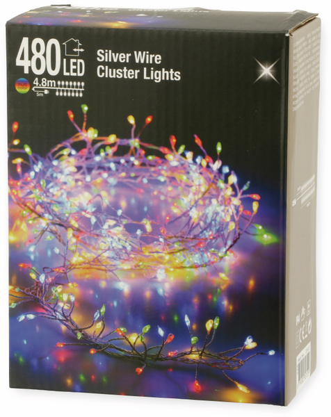 LED-Büschellichterkette Silberdraht, bunt, 480 LEDs, 230V~, IP44, 9,8m - Produktbild 3