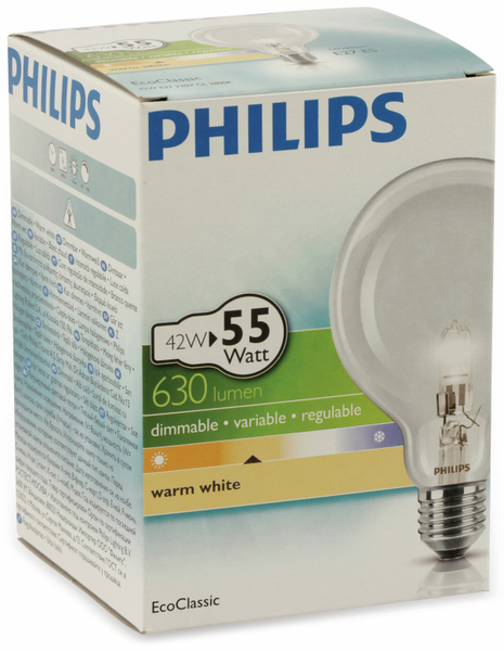 Philips Halogen-Lampe Eco Classic30, E27, EEK: D, 42 W, 630 lm - Produktbild 2