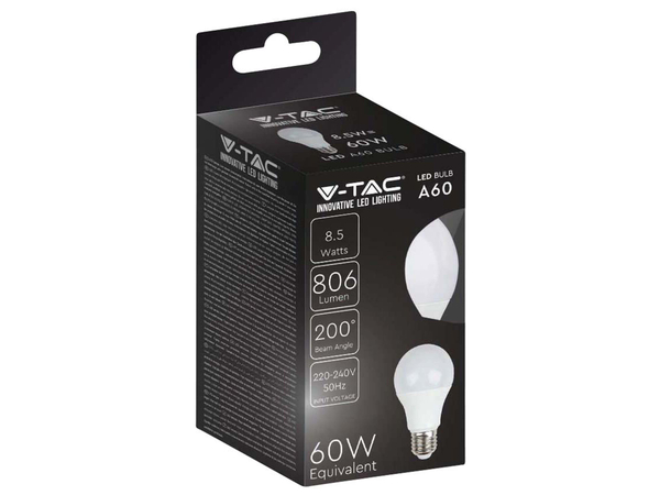 V-TAC LED-Lampe VT-2099, E27, EEK: F, 8,5 W, 806 lm, 3000 K - Produktbild 2
