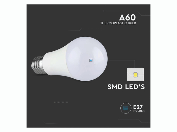 V-TAC LED-Lampe VT-2099, E27, EEK: F, 8,5 W, 806 lm, 3000 K - Produktbild 6