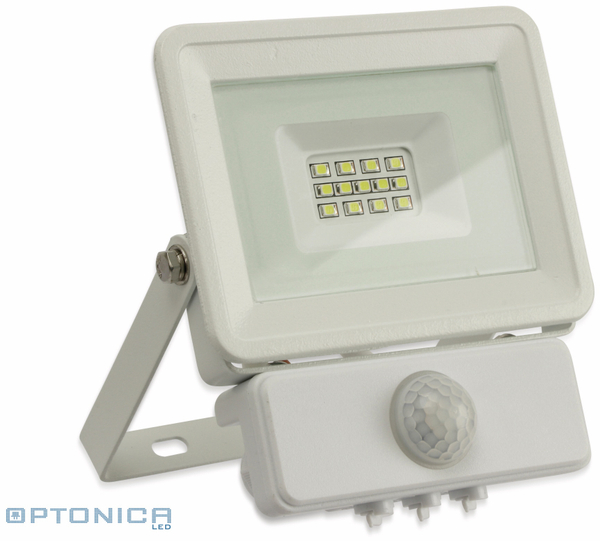 Optonica LED-Fluter, Bewegungsmelder FL5842, 10 W, 4500K, weiß