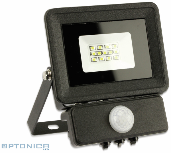 Optonica LED-Fluter, Bewegungsmelder FL5854, 10 W, 4500K, schwarz