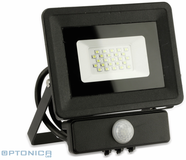 Optonica LED-Fluter, Bewegungsmelder FL5857, 20 W, 4500K, schwarz