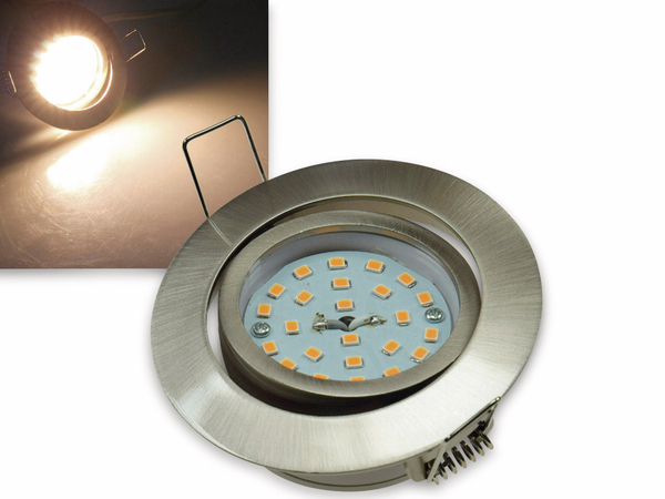 CHILITEC LED-Einbauleuchte &quot;Flat-32&quot; EEK F, 5 W, 420 lm, 2900 K, Edelstahl, dimmbar