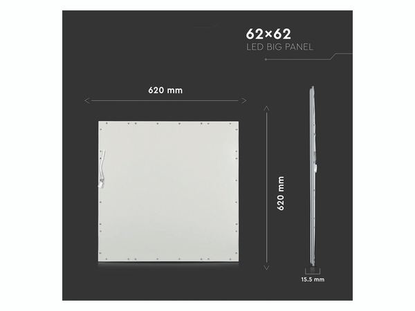 V-TAC LED-Panel HIGH LUMEN, EEK: E, 29 W, 3480 lm, 4000K - Produktbild 9