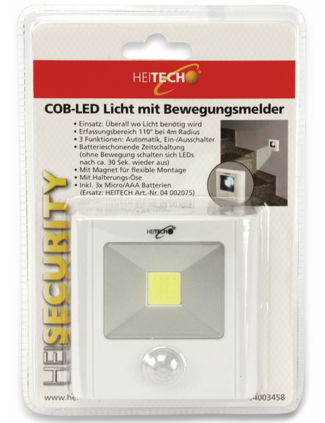 Heitech LED-Nachtlicht 4003458 mit Bewegungsmelder, weiß, batteriebetrieb - Produktbild 3