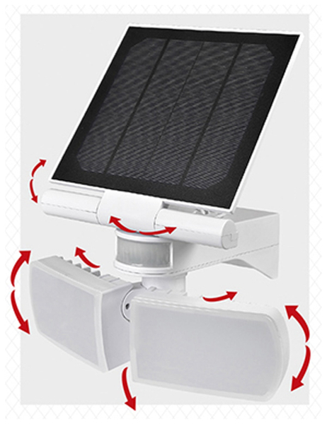 Solar LED-Außenleuchte mit Bewegungsmelder, 20 W, 600 lm, 6000 K, weiß - Produktbild 2