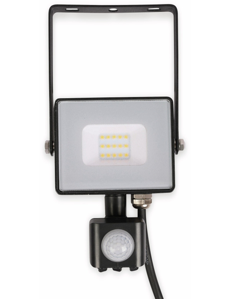 V-TAC LED-Fluter mit Bewegungsmelder VT- 10-S-B, EEK: F, 10 W, 800lm, 3000K, schwarz