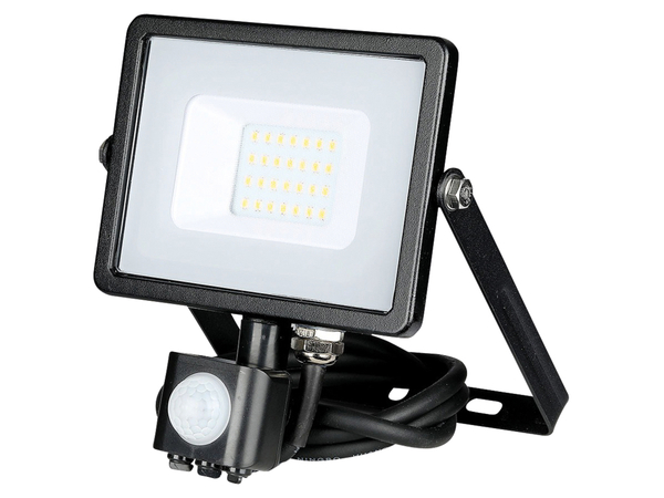 V-TAC LED-Fluter mit Bewegungsmelder VT-20-S-B, EEK: F, 20 W, 1600lm, 3000 K, schwarz - Produktbild 2